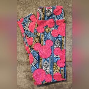LuLaRoe Pink and Blue Geometric Leggings